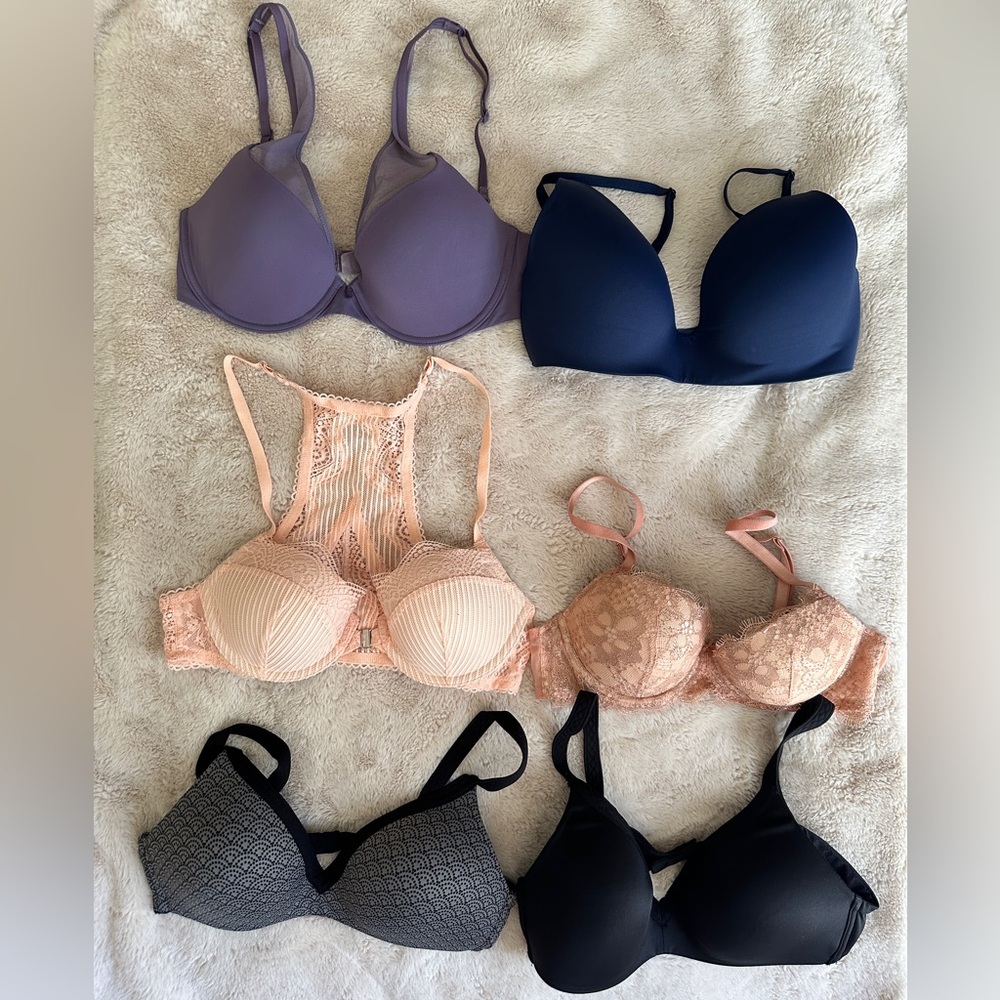 Elegant Lace and Solid Color Bra Set